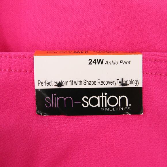 Slimsation by Multiples Capri Pants Fuchsia Pink Tummy Control Size 24W NWT - Picture 10 of 13